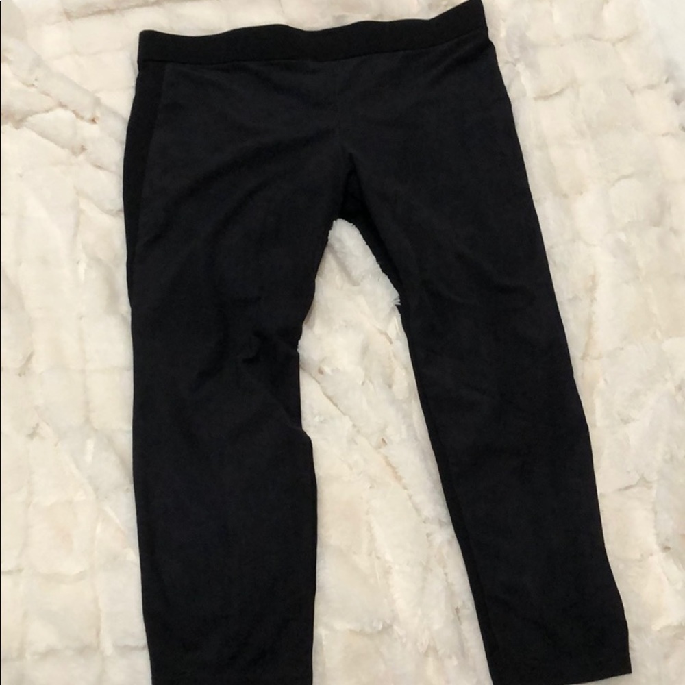 Black Loft Outlet XL ponte and faux suede leggings